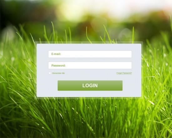 Glossy Grass Login Panel